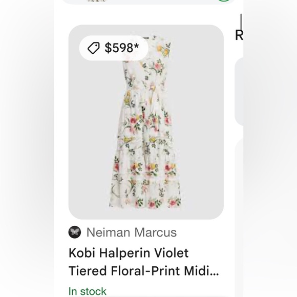 MRPs $598 Kobi Halperin Violet Tiered Floral-Print Midi Dress size S - Picture 3 of 16